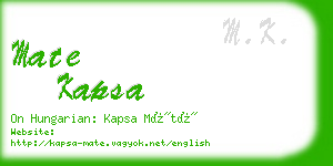 mate kapsa business card